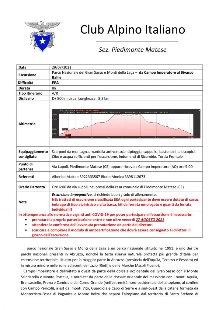 Domenica 29/08/2021 - Parco Nazionale del Gran Sasso e Monti della Laga