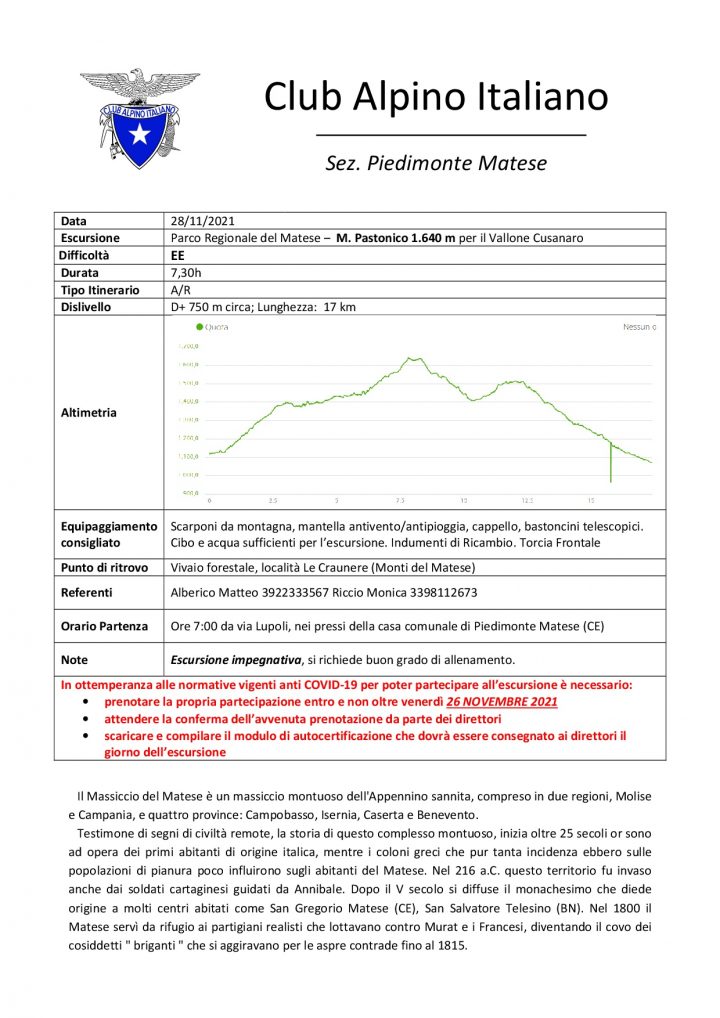 Domenica 28/11/2021 - Monte Pastonico dal vallone cusanaro