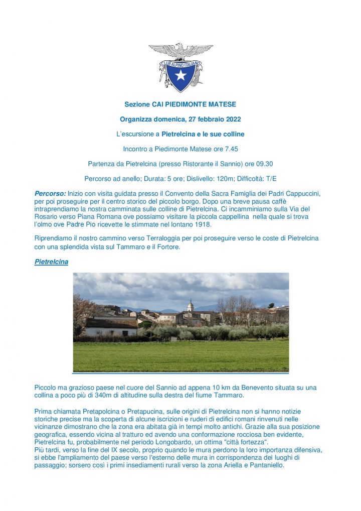 Domenica 27/02/2022 - Pietrelcina e le sue colline