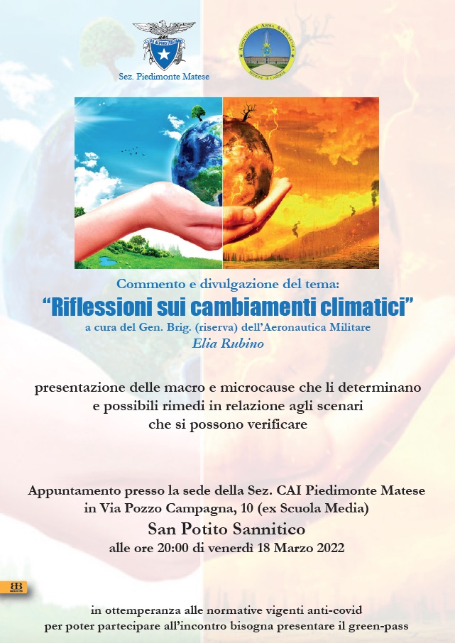 Venerdì 18/03/2022 - Riflessioni sui cambiamenti climatici