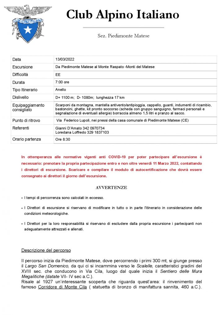 Domenica 13.03.2022 - Monte Raspato