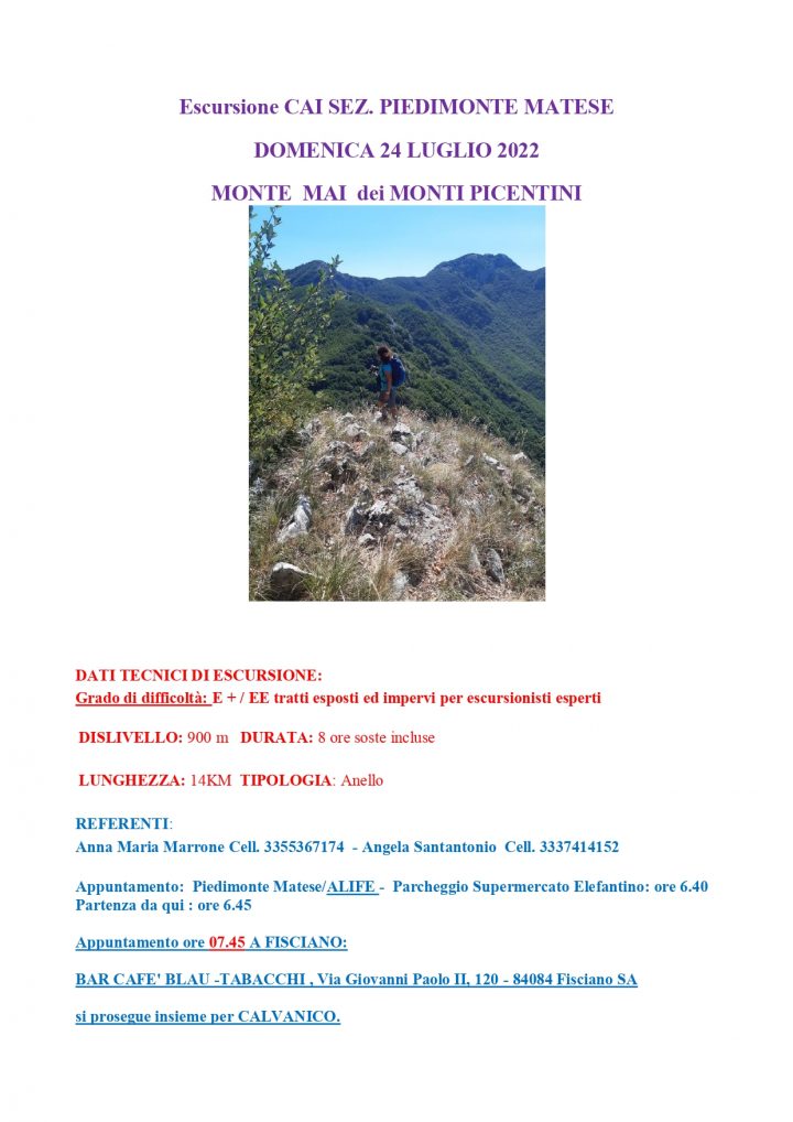 ANNULLATA - 24.07.2022 - Monte Mai -Monti Picentini