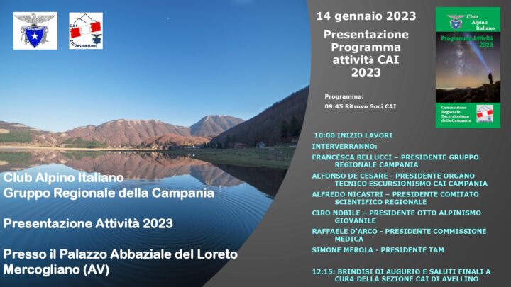 Presentazione Programma attività CAI 2023