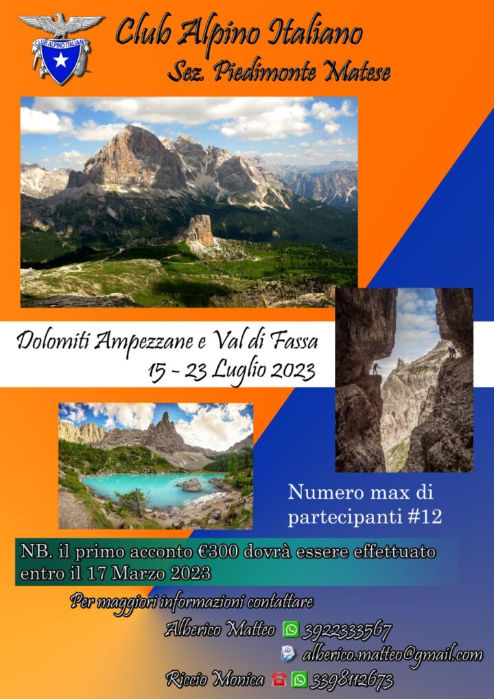 15-23 Luglio 2023 – Dolomiti Ampezzane e Val di Fassa