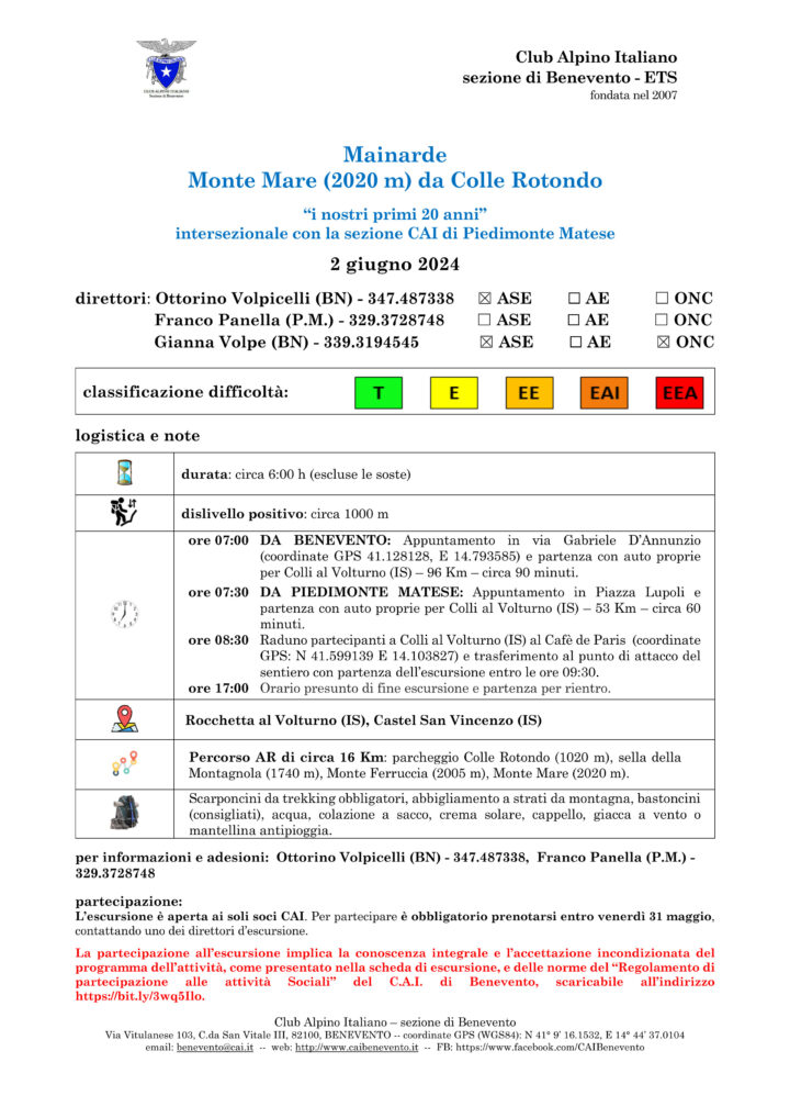 MONTE MARE  – 02/06/2024