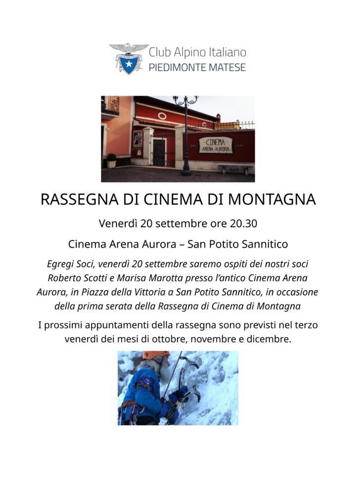 20/09/2024 – RASSEGNA DI CINEMA DI MONTAGNA