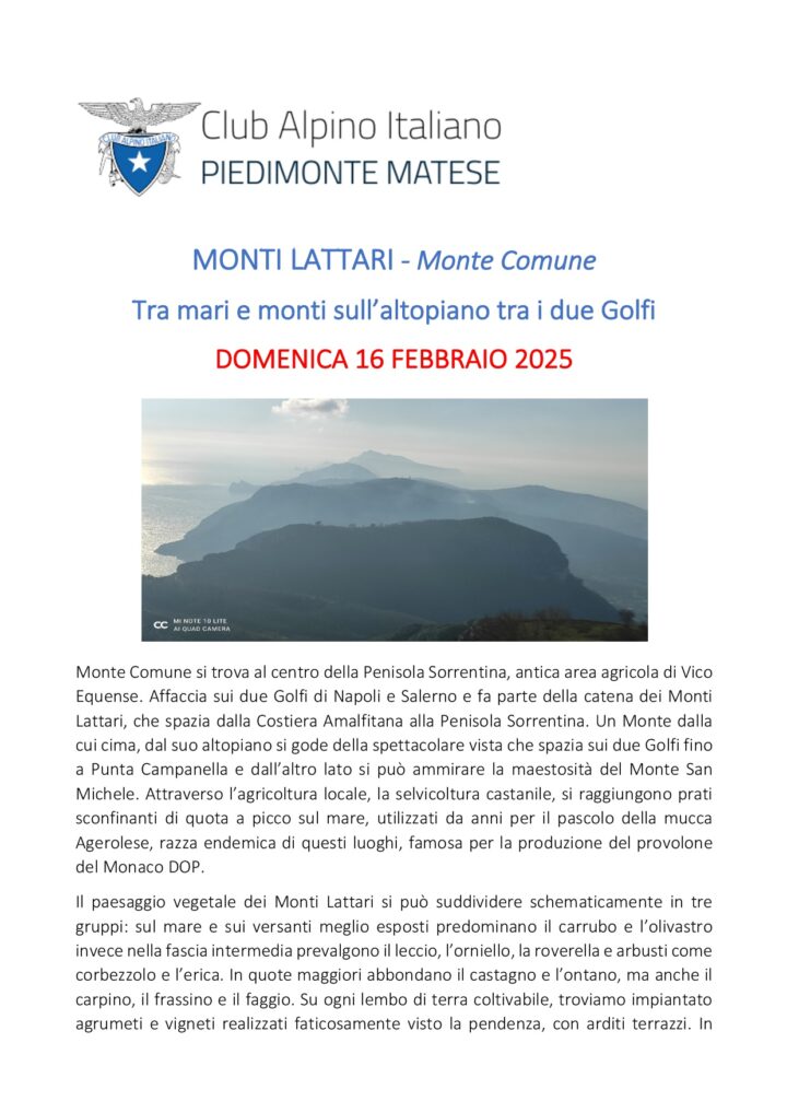 Domenica 16/02/2025 – Monti Lattari