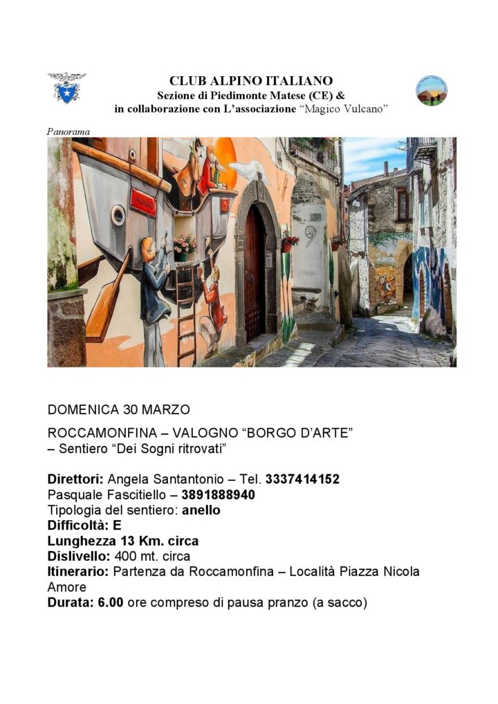 Domenica 30/03/2025 – Sentiero “dei sogni ritrovati”
