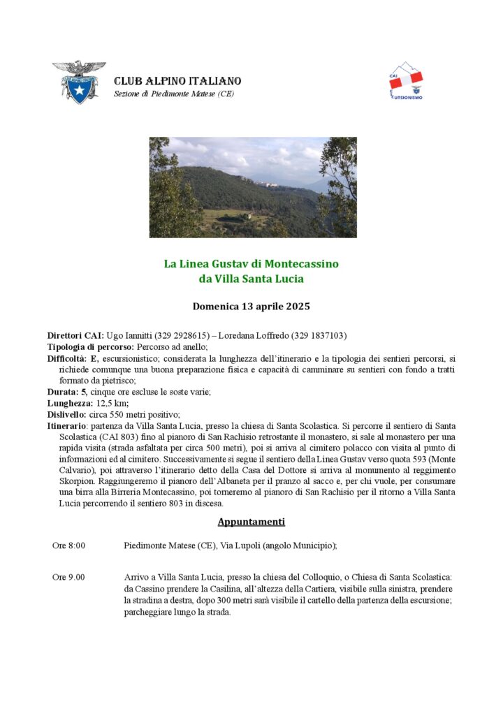 13/04/2025 – La Linea Gustav di Montecassino.